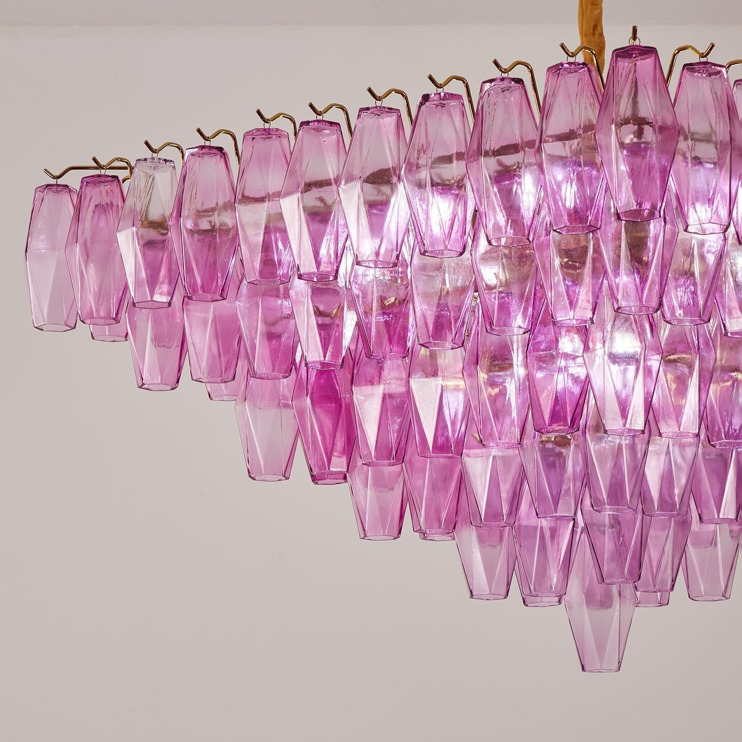 Aurora Chandelier Fuchsia Prism Inverted Pyramid-Neutral Decor