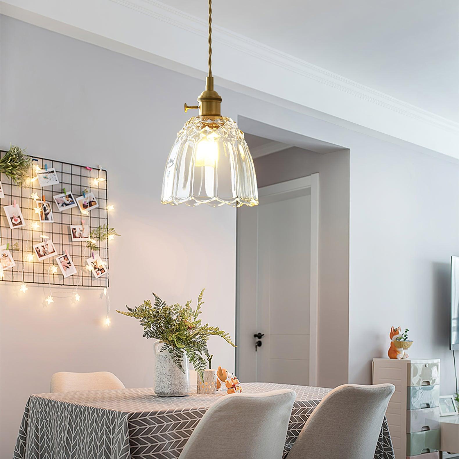 Nerithce Brass & Glass Luxurious Pendant Light-Neutral Decor