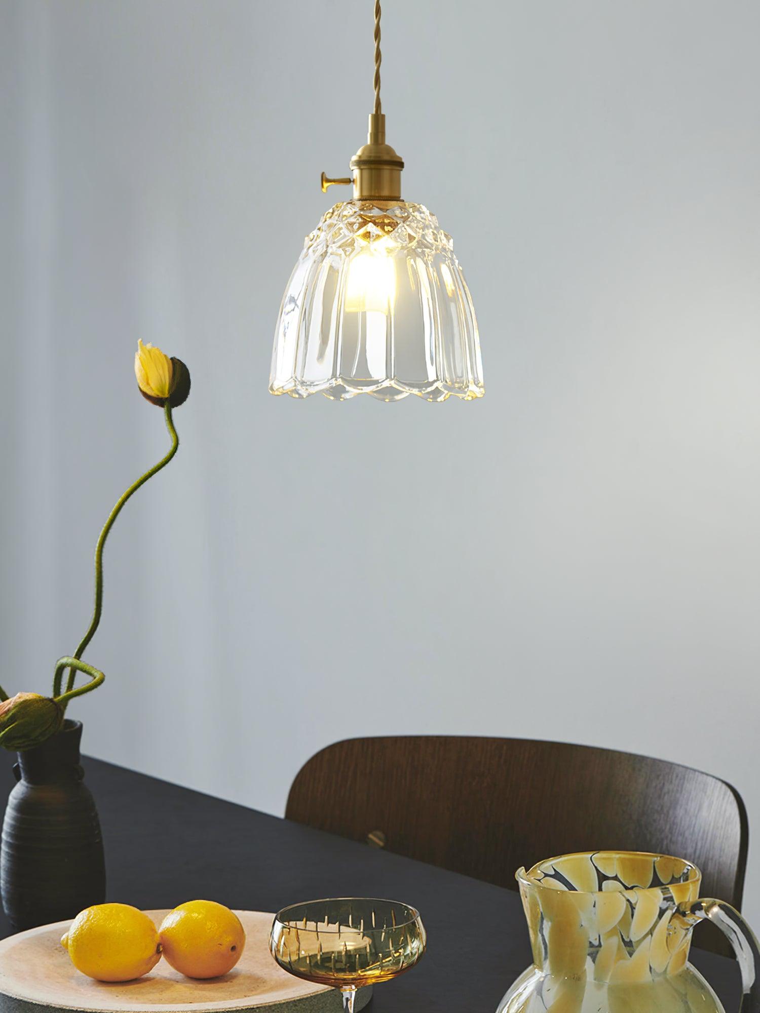 Nerithce Brass & Glass Luxurious Pendant Light-Neutral Decor