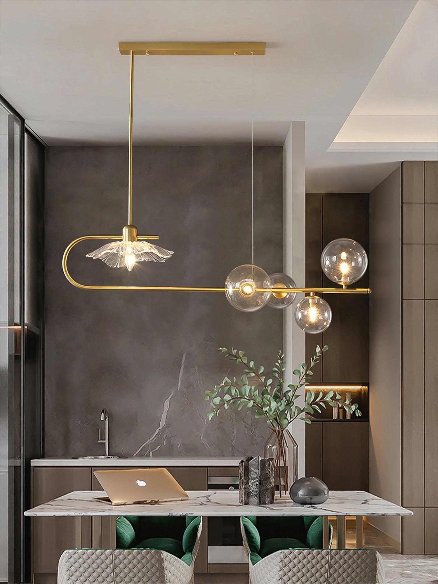 Kael Pendant Lamp Golden Glass Brass-Neutral Decor