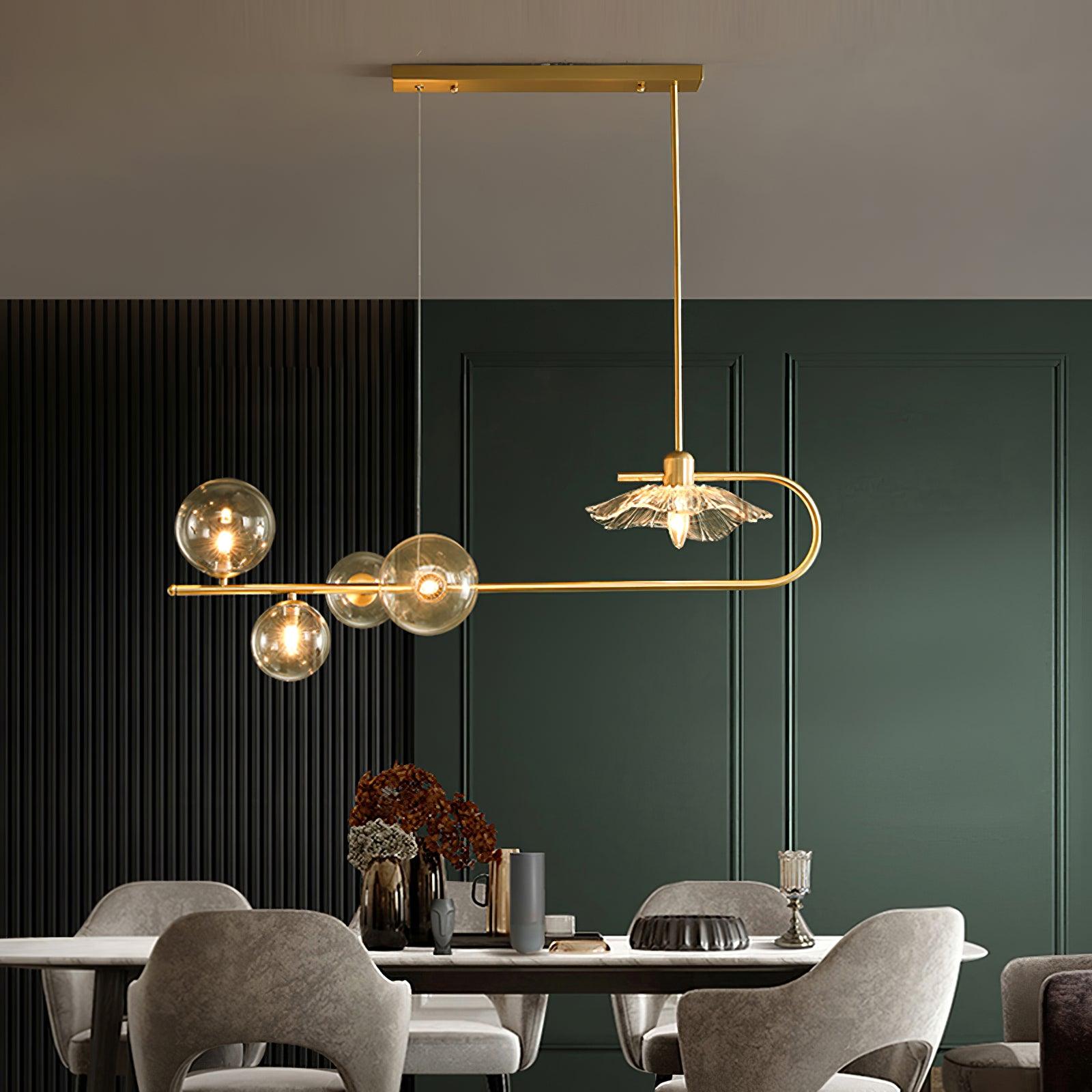 Kael Pendant Lamp Golden Glass Brass-Neutral Decor