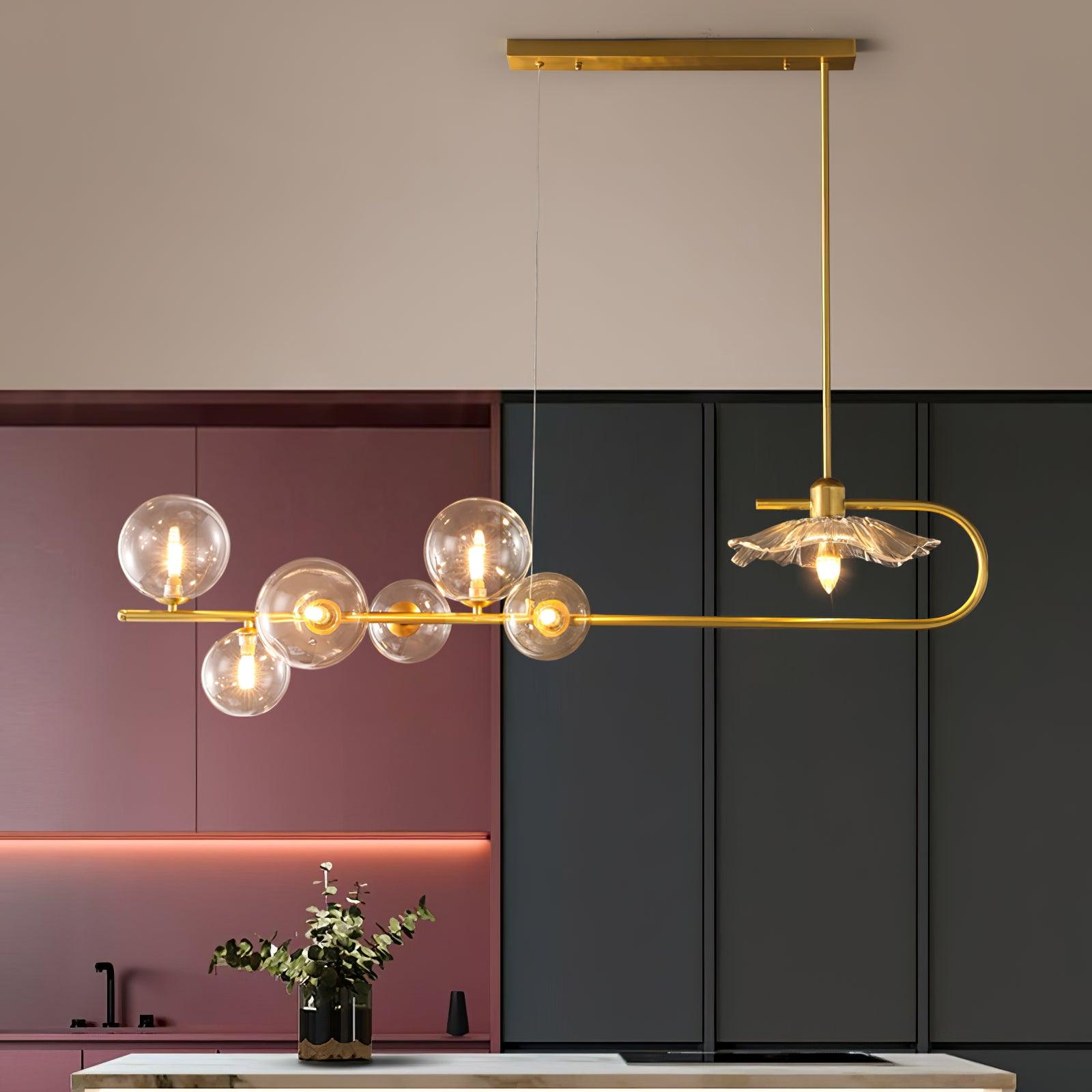 Kael Pendant Lamp Golden Glass Brass-Neutral Decor