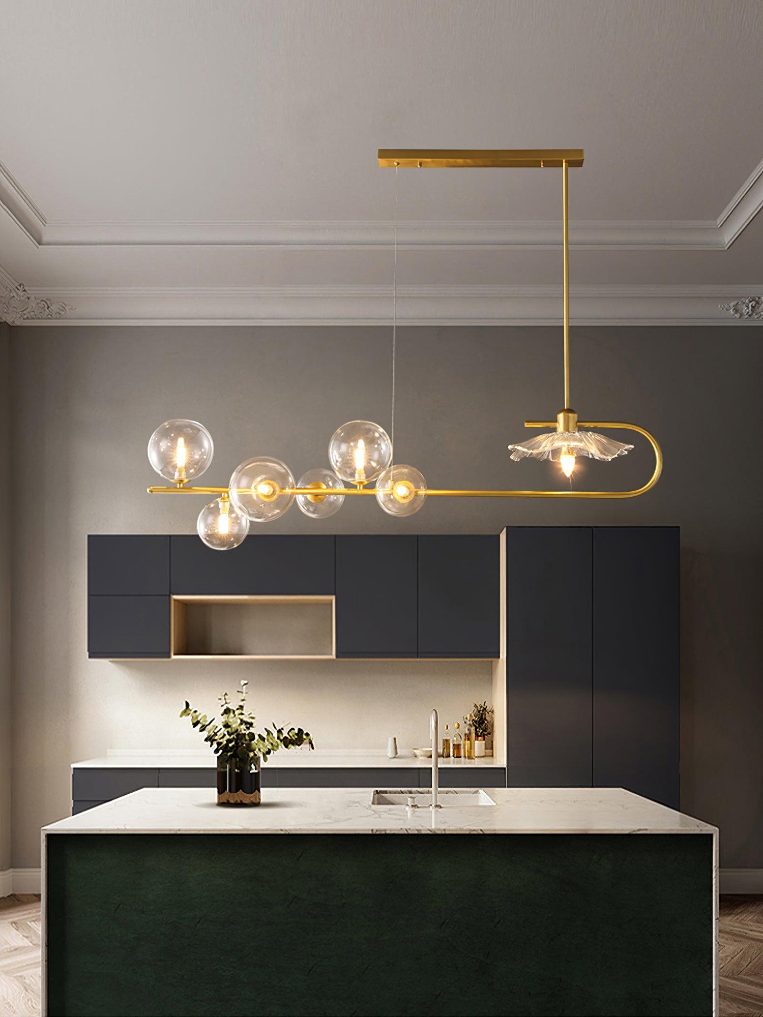 Kael Pendant Lamp Golden Glass Brass-Neutral Decor