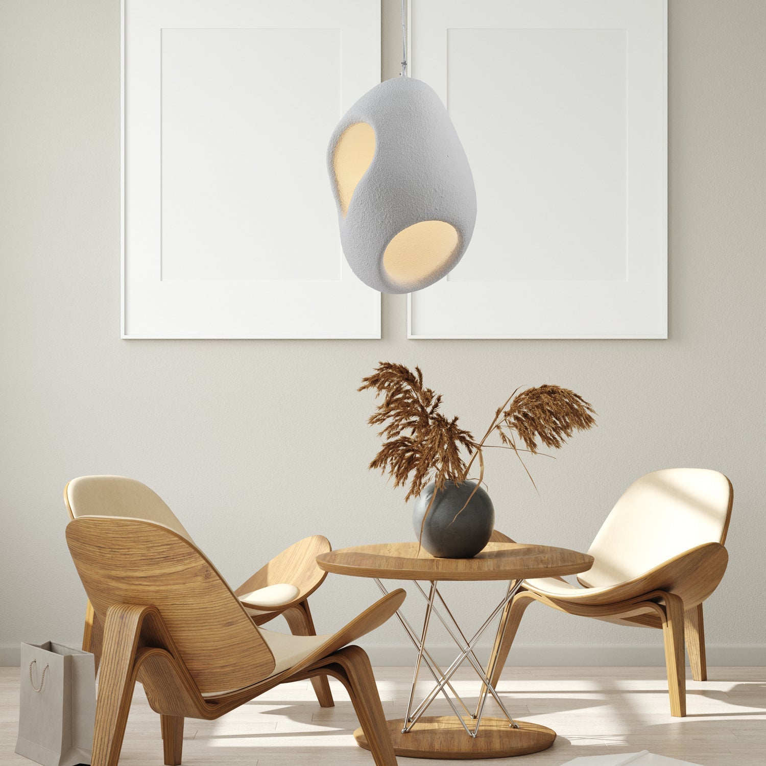 Zavelyra Textured Resin Pendant Light-Neutral Decor