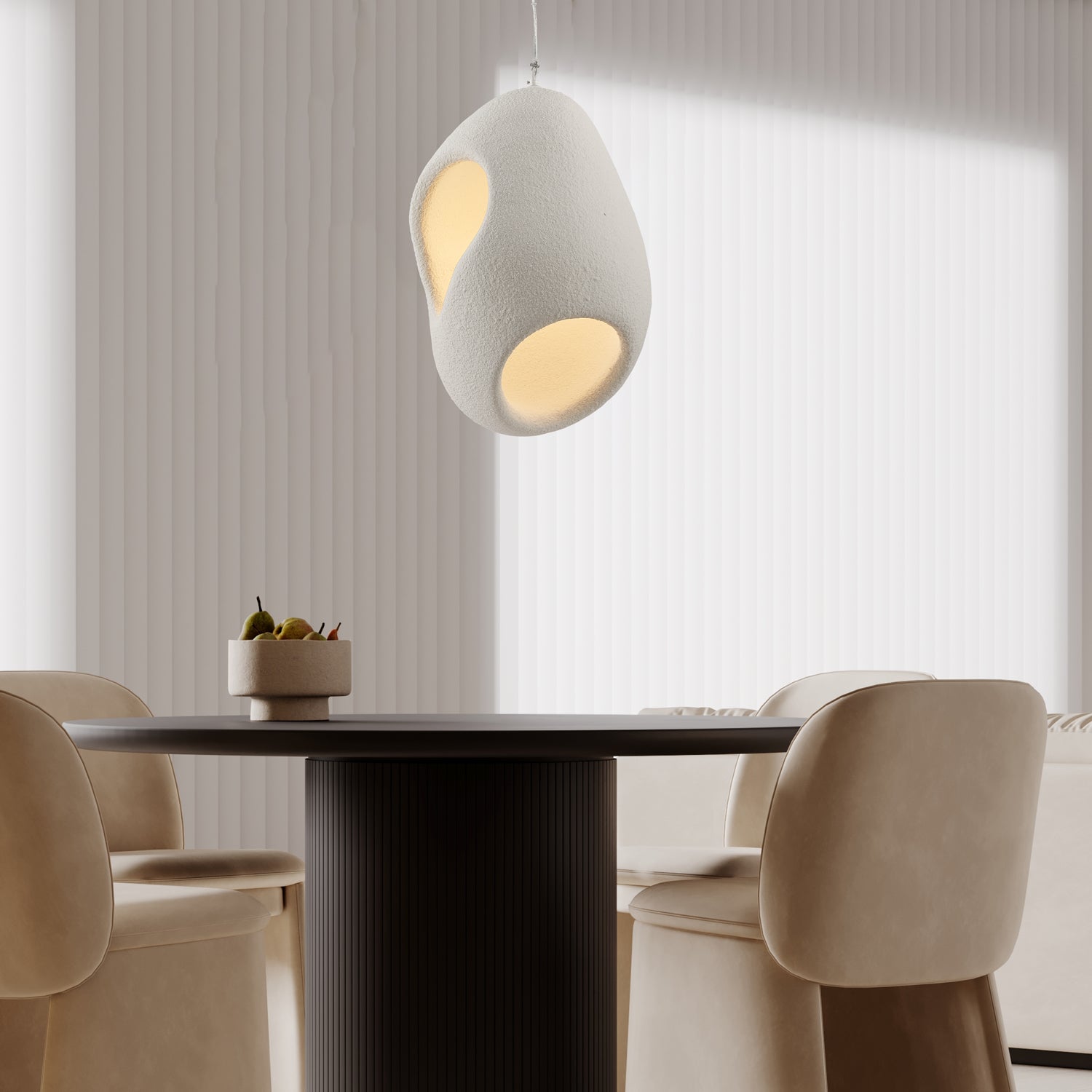 Zavelyra Textured Resin Pendant Light-Neutral Decor