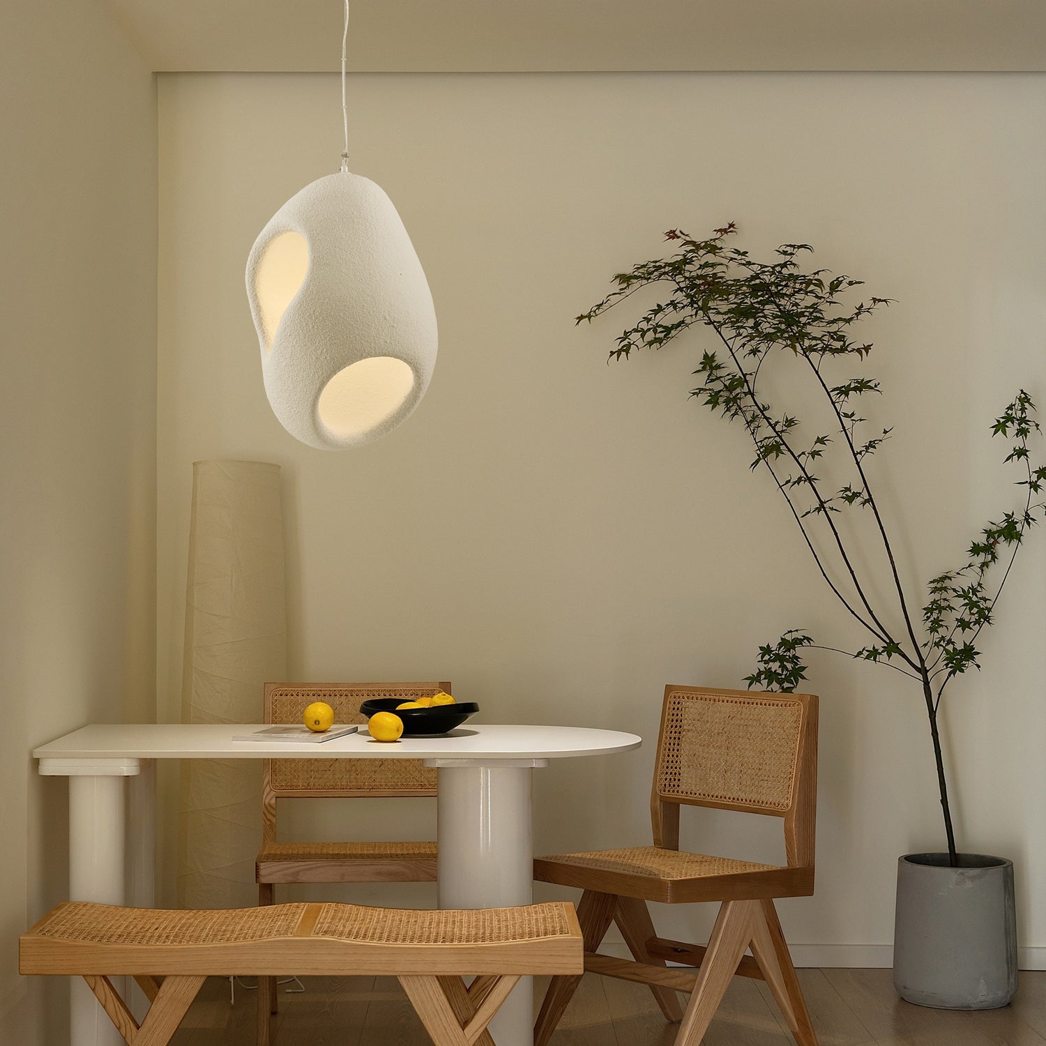 Zavelyra Textured Resin Pendant Light-Neutral Decor