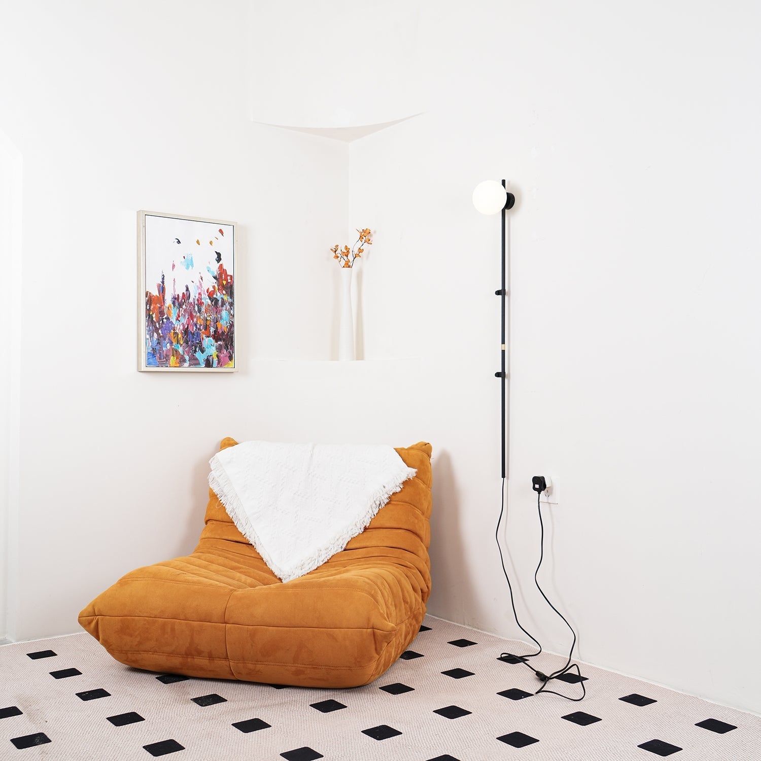 Curaeion Modern Minimalist Plug In Glass Wall Lamp-Neutral Decor