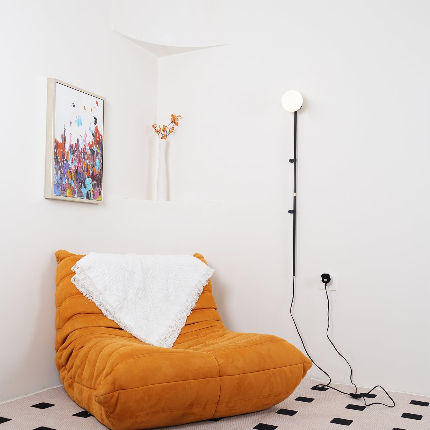 Curaeion Modern Minimalist Plug In Glass Wall Lamp-Neutral Decor