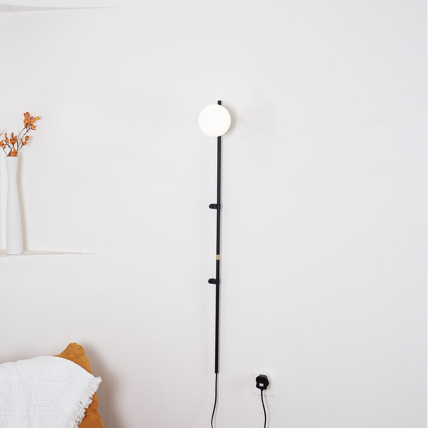 Curaeion Modern Minimalist Plug In Glass Wall Lamp-Neutral Decor