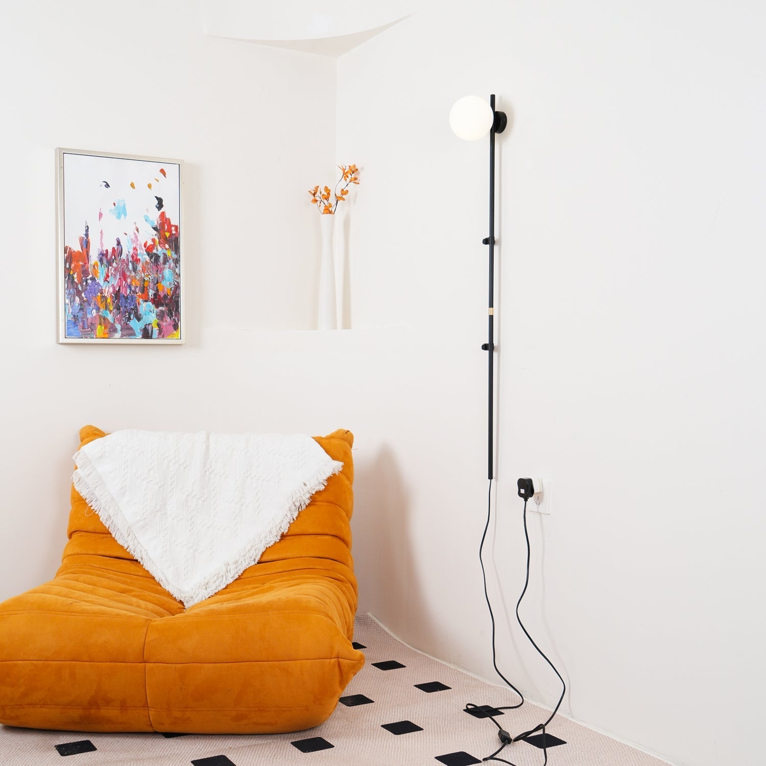 Curaeion Modern Minimalist Plug In Glass Wall Lamp-Neutral Decor