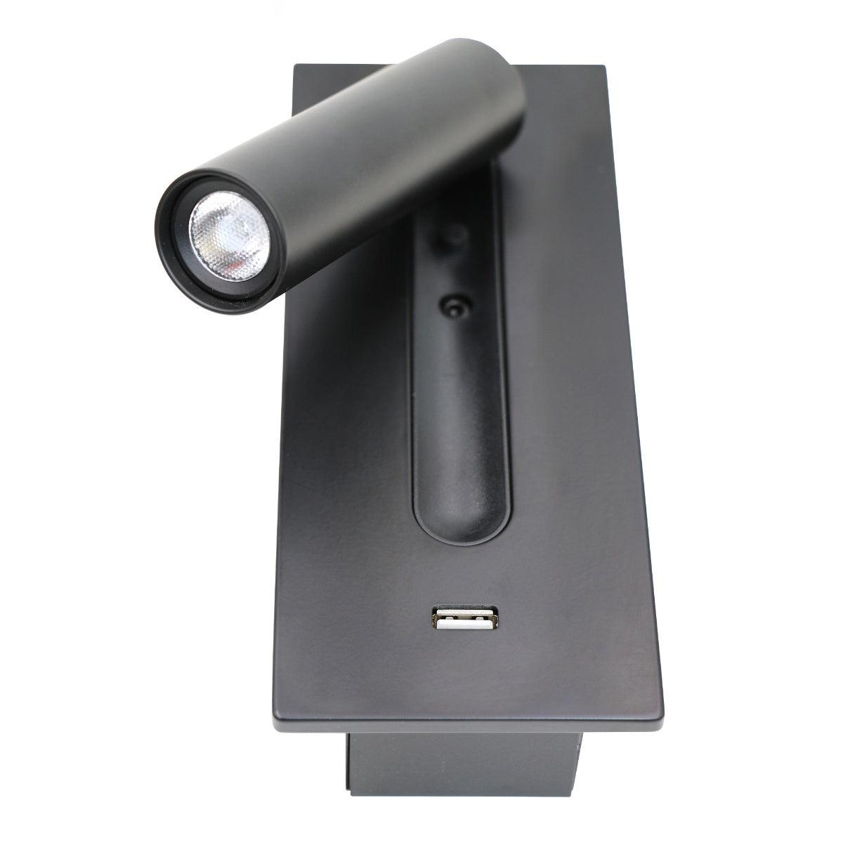 Sothis Modern Minimalist Bedside USB Black Wall Light-Neutral Decor