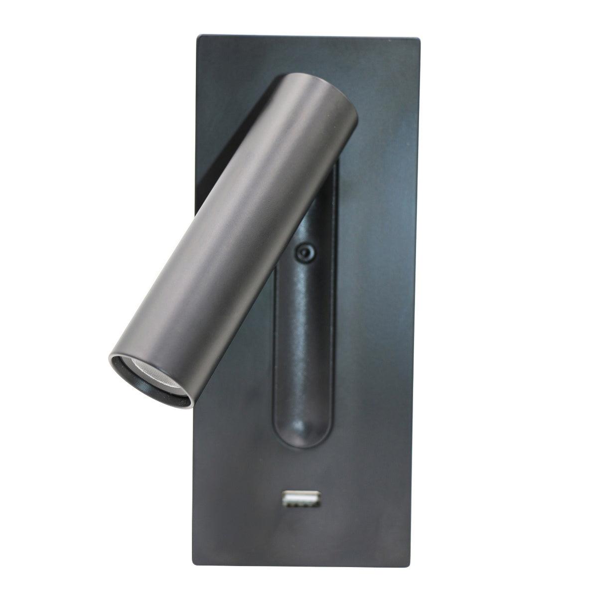 Sothis Modern Minimalist Bedside USB Black Wall Light-Neutral Decor