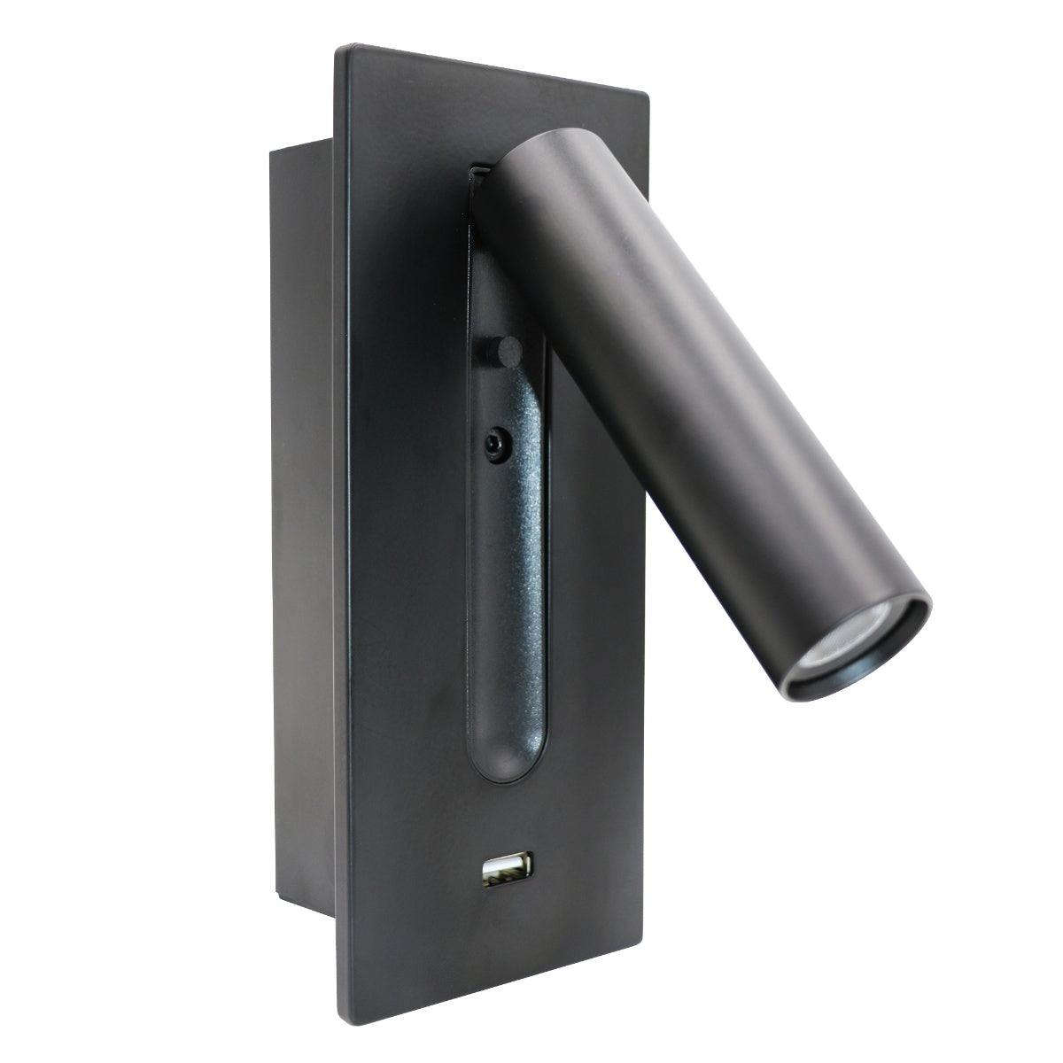 Sothis Modern Minimalist Bedside USB Black Wall Light-Neutral Decor