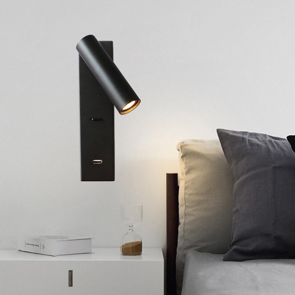 Sothis Modern Minimalist Bedside USB Black Wall Light-Neutral Decor