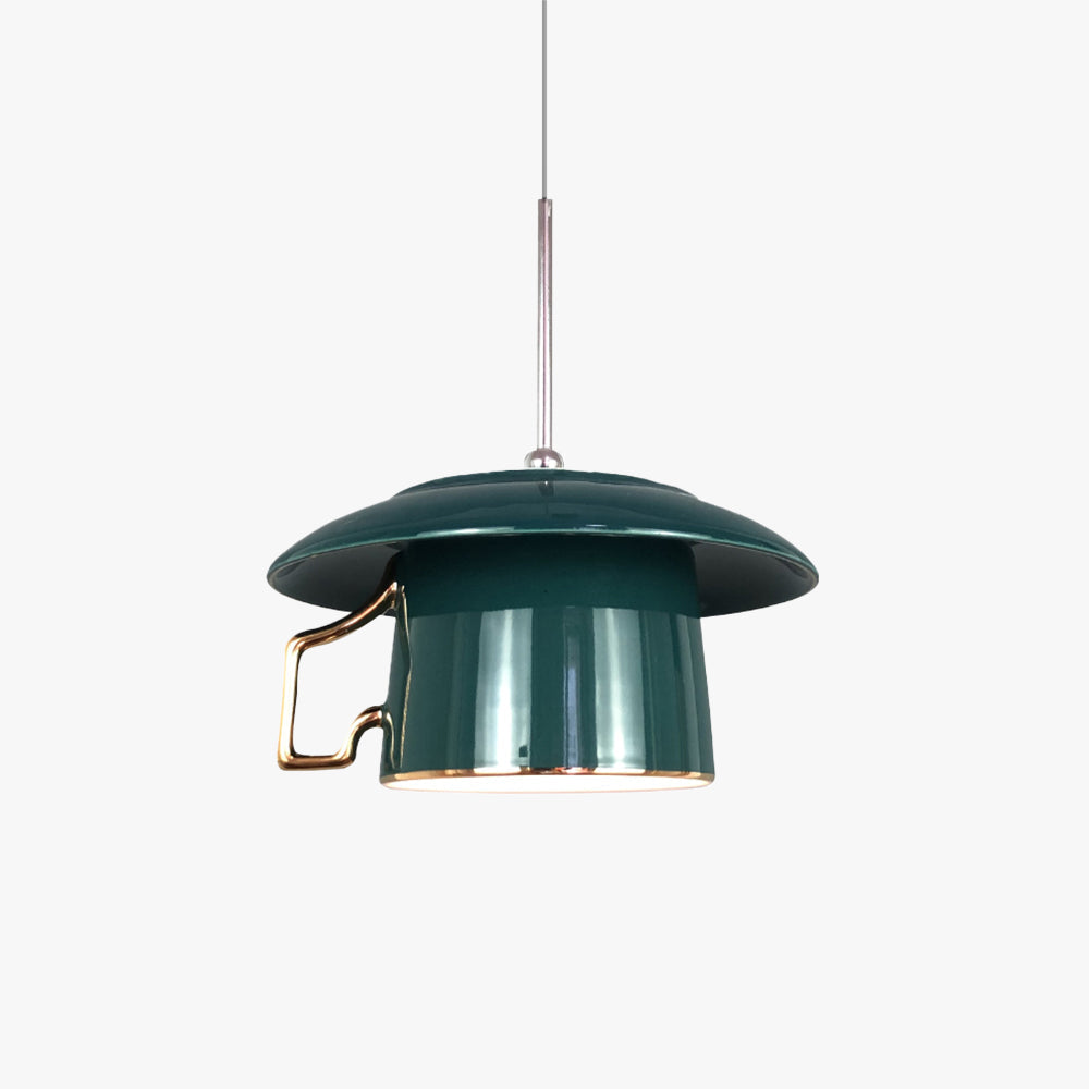 Valentina Square Handle Cup Ceramic LED Pendant Light Living Room - Neutral Decor