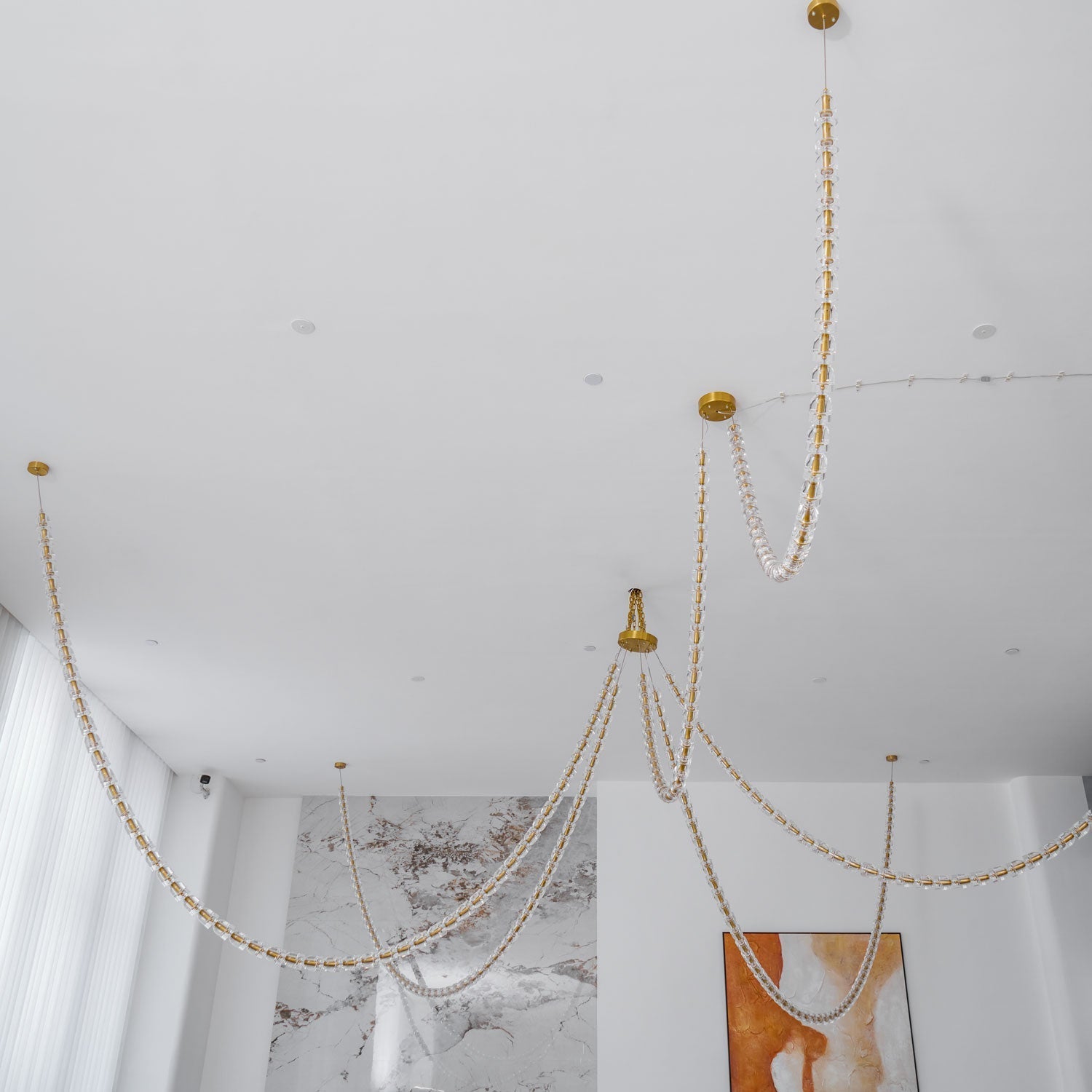 Daelen Chandelier Crystal Gold LED 3-Line-Neutral Decor