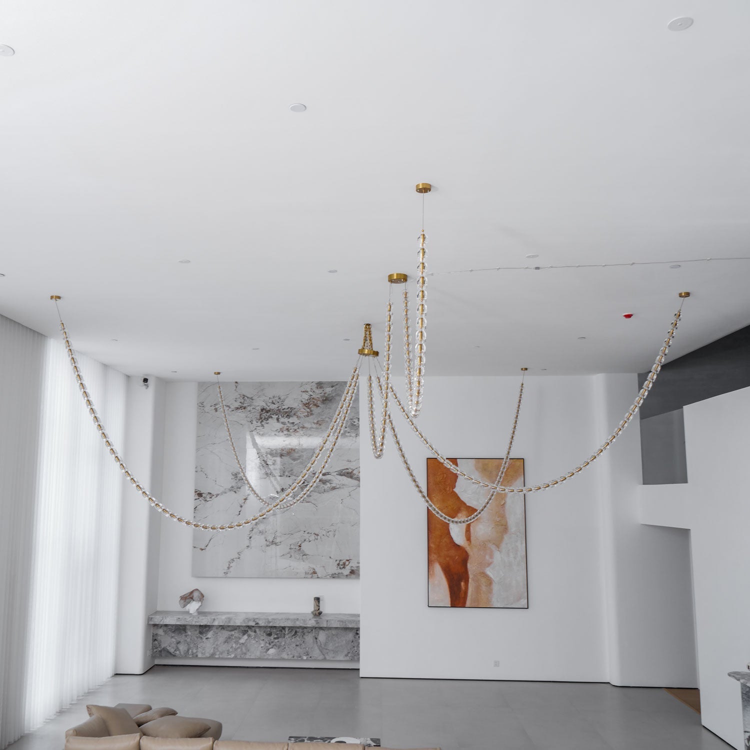 Daelen Chandelier Crystal Gold LED 3-Line-Neutral Decor