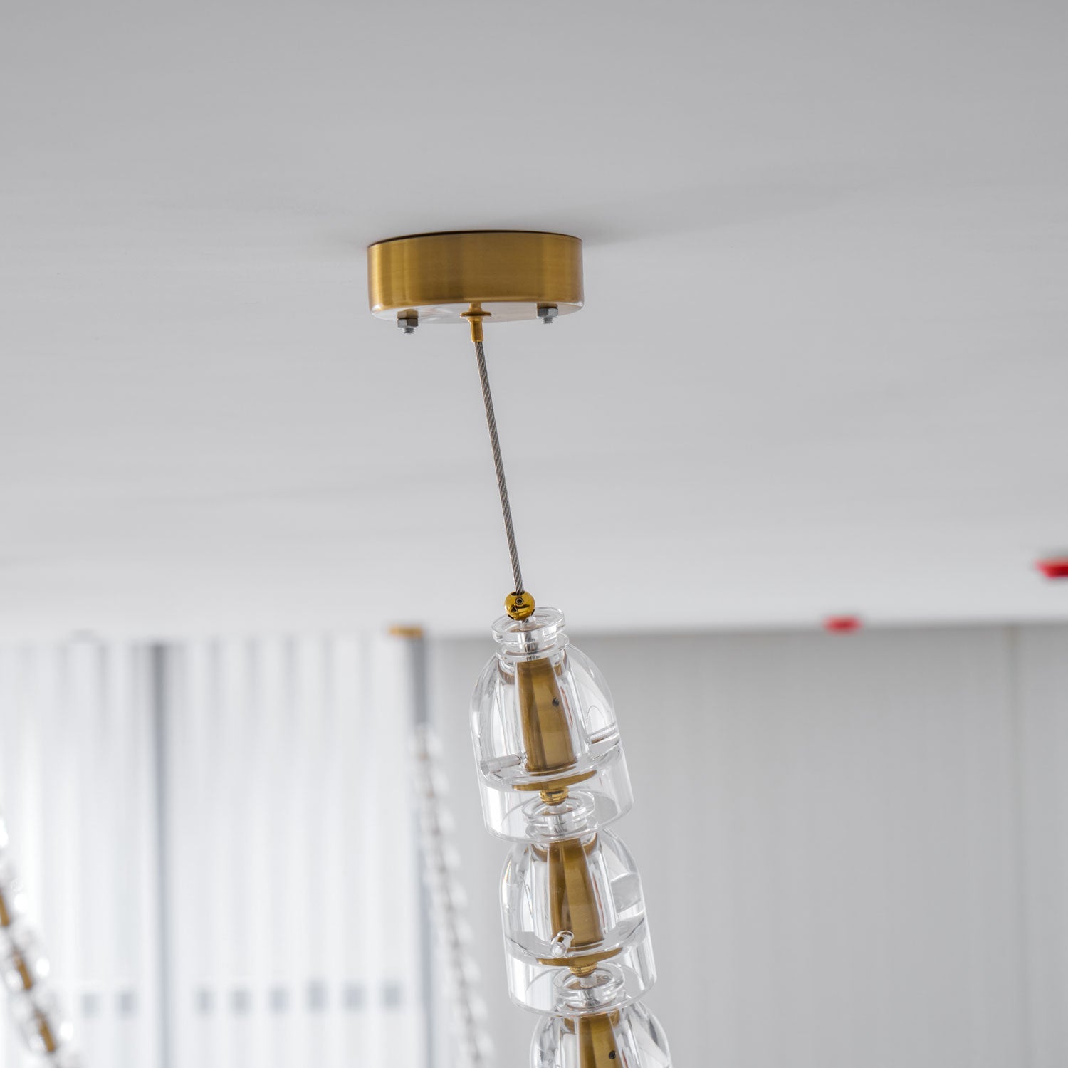 Daelen Chandelier Crystal Gold LED 3-Line-Neutral Decor