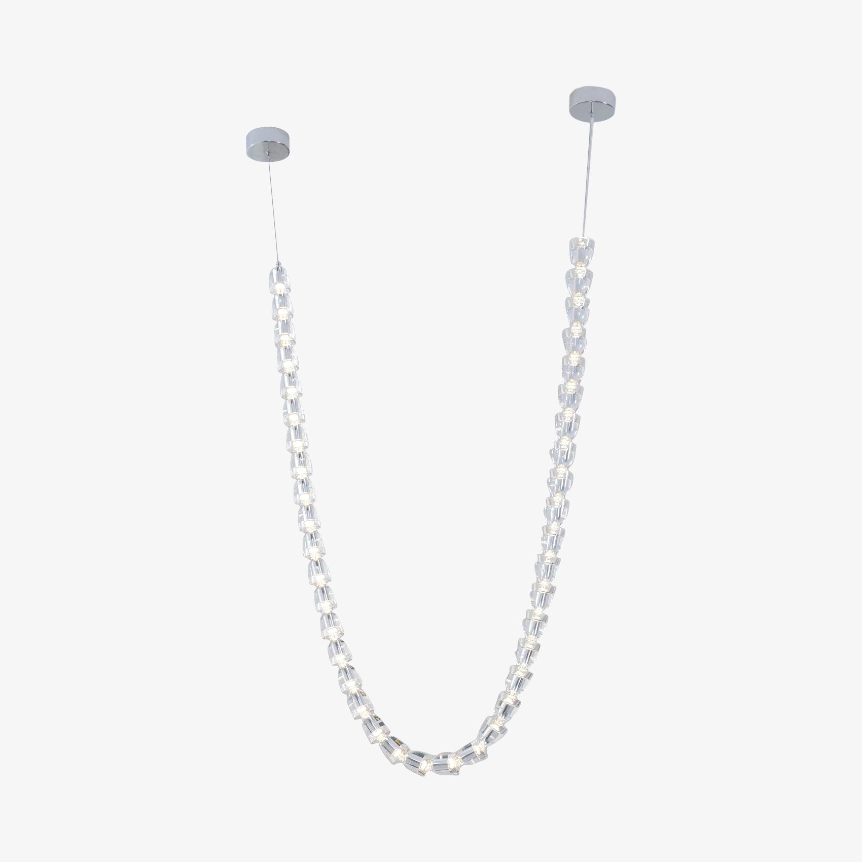 Cud Chandelier Chrome Interlacing Crystal Lines-Neutral Decor