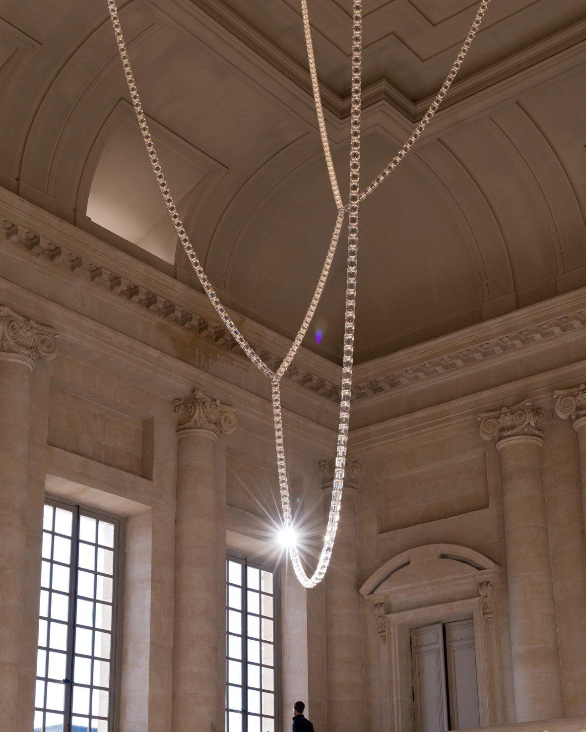 Daelen Chandelier Crystal Gold LED 3-Line-Neutral Decor