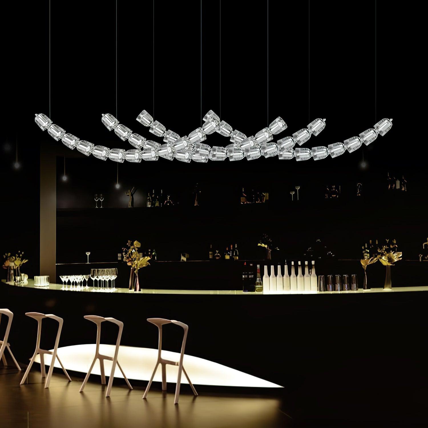 Cascade Modern Acrylic Chandelier-Neutral Decor