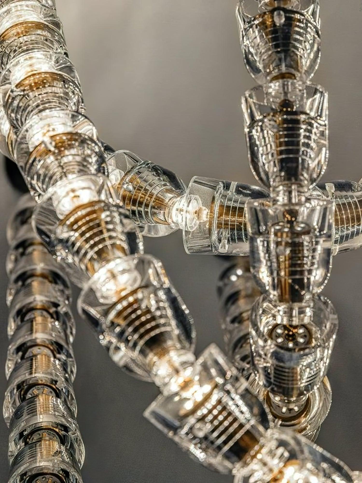 Luminara Crystal Cascade Chandelier-Neutral Decor