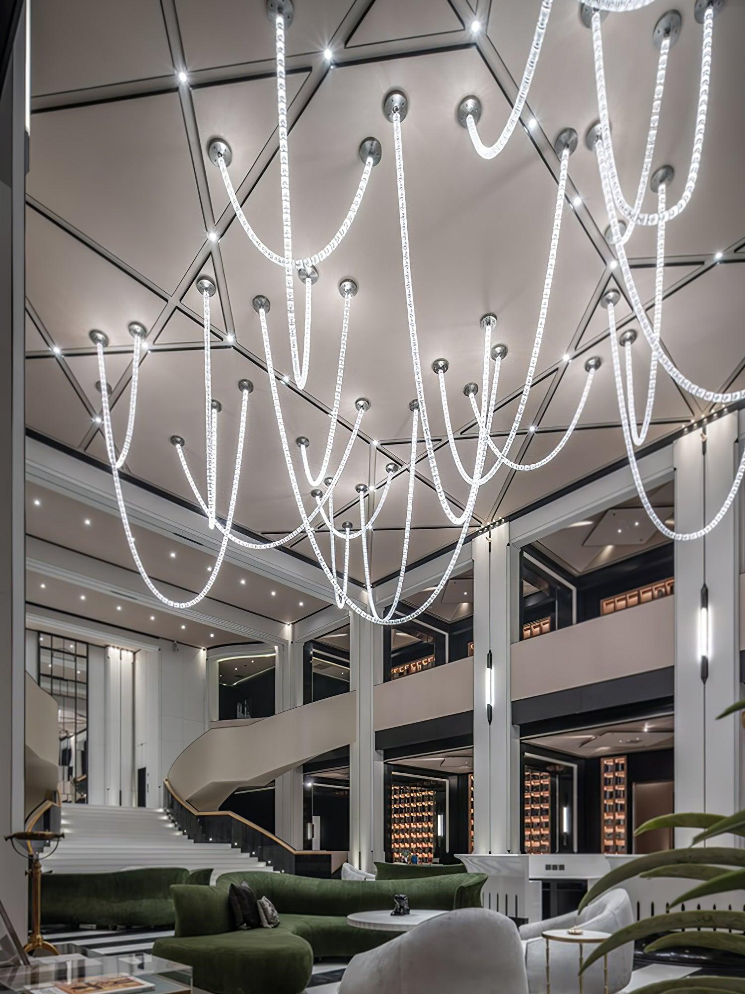 Luminara Crystal Cascade Chandelier-Neutral Decor