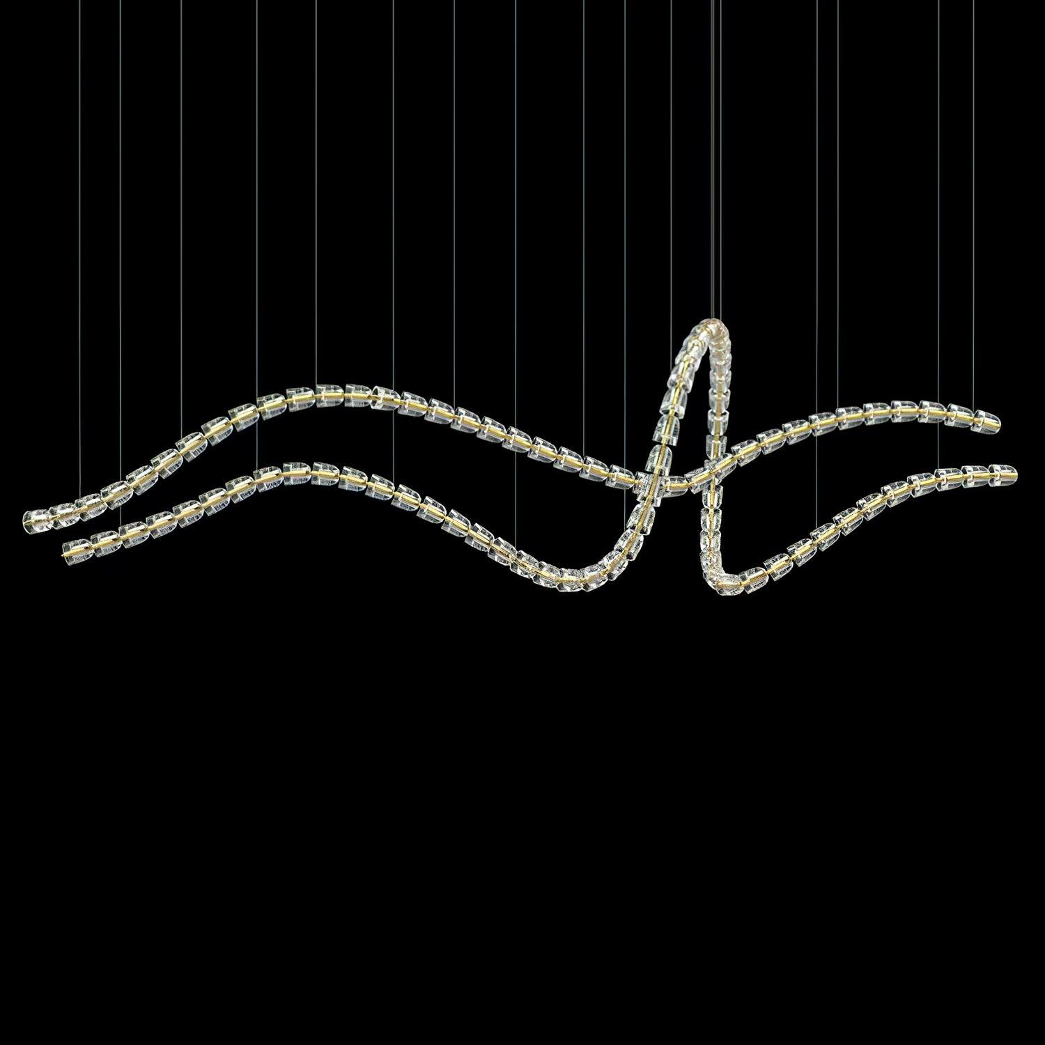 Luminara Crystal Cascade Chandelier-Neutral Decor
