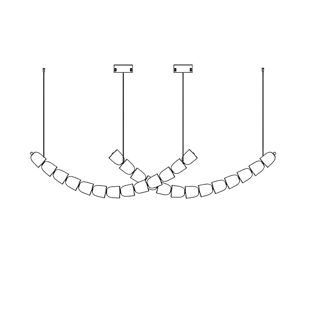 Daelen Chandelier Crystal Gold LED 3-Line-Neutral Decor
