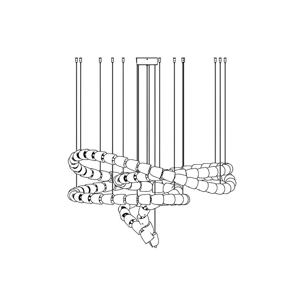 Cud Chandelier Chrome Interlacing Crystal Lines-Neutral Decor