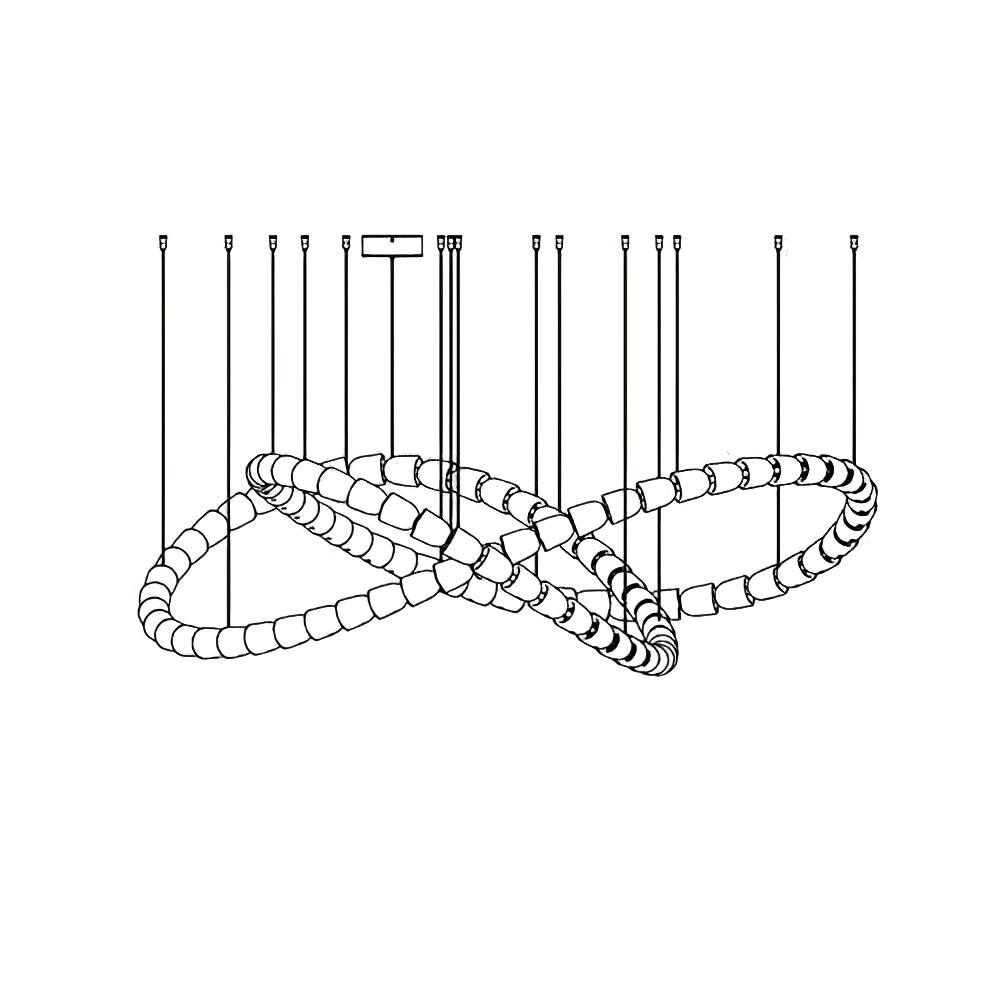 Daelen Chandelier Crystal Gold LED 3-Line-Neutral Decor