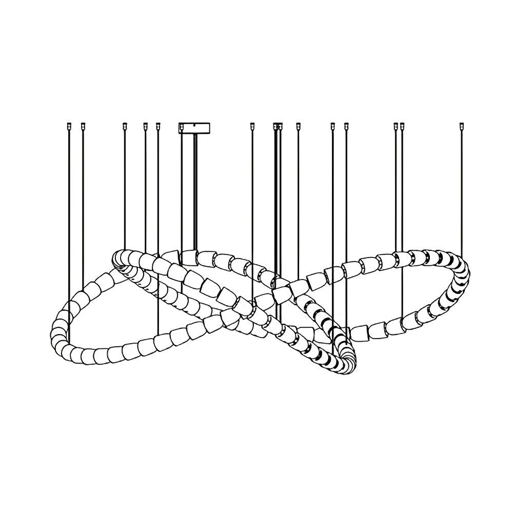 Daelen Chandelier Crystal Gold LED 3-Line-Neutral Decor
