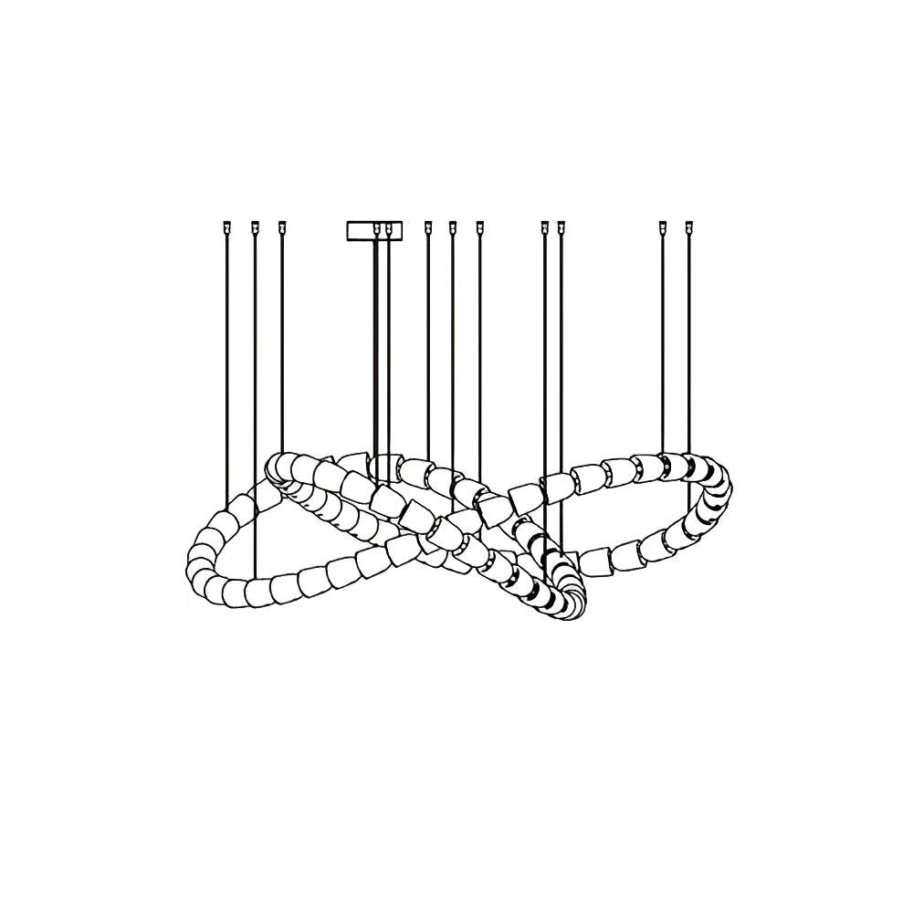 Daelen Chandelier Crystal Gold LED 3-Line-Neutral Decor