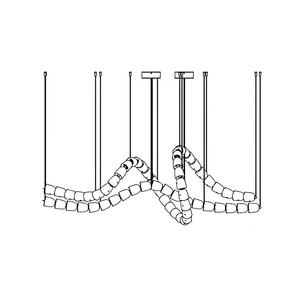 Daelen Chandelier Crystal Gold LED 3-Line-Neutral Decor