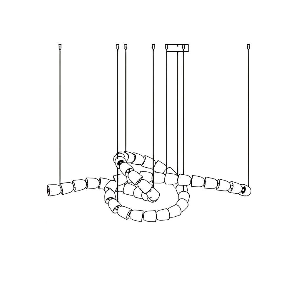 Daelen Chandelier Crystal Gold LED 3-Line-Neutral Decor