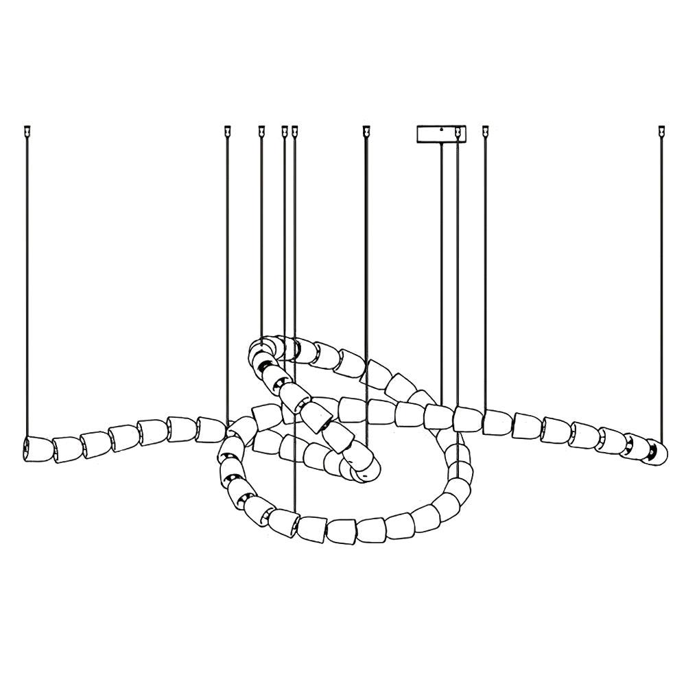 Daelen Chandelier Crystal Gold LED 3-Line-Neutral Decor