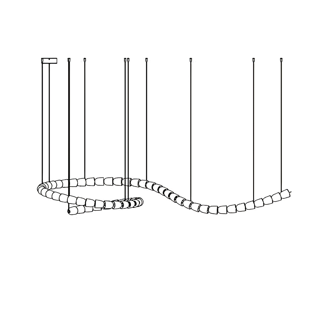 Daelen Chandelier Crystal Gold LED 3-Line-Neutral Decor