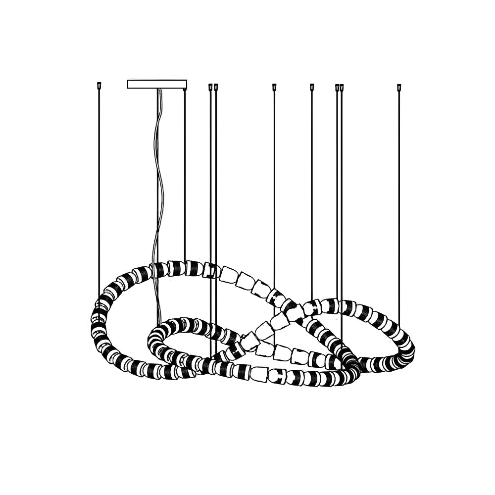 Cud Chandelier Chrome Interlacing Crystal Lines-Neutral Decor