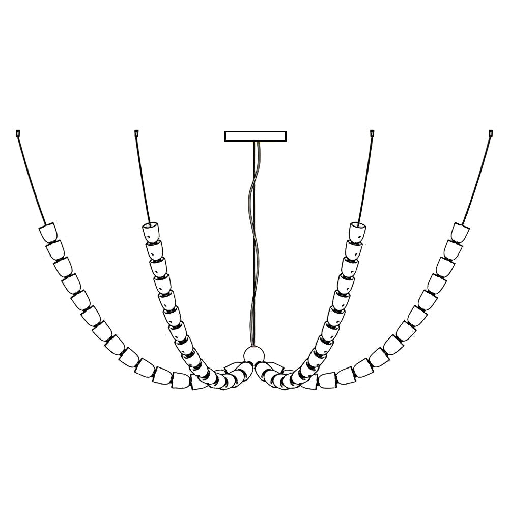 Daelen Chandelier Crystal Gold LED 3-Line-Neutral Decor