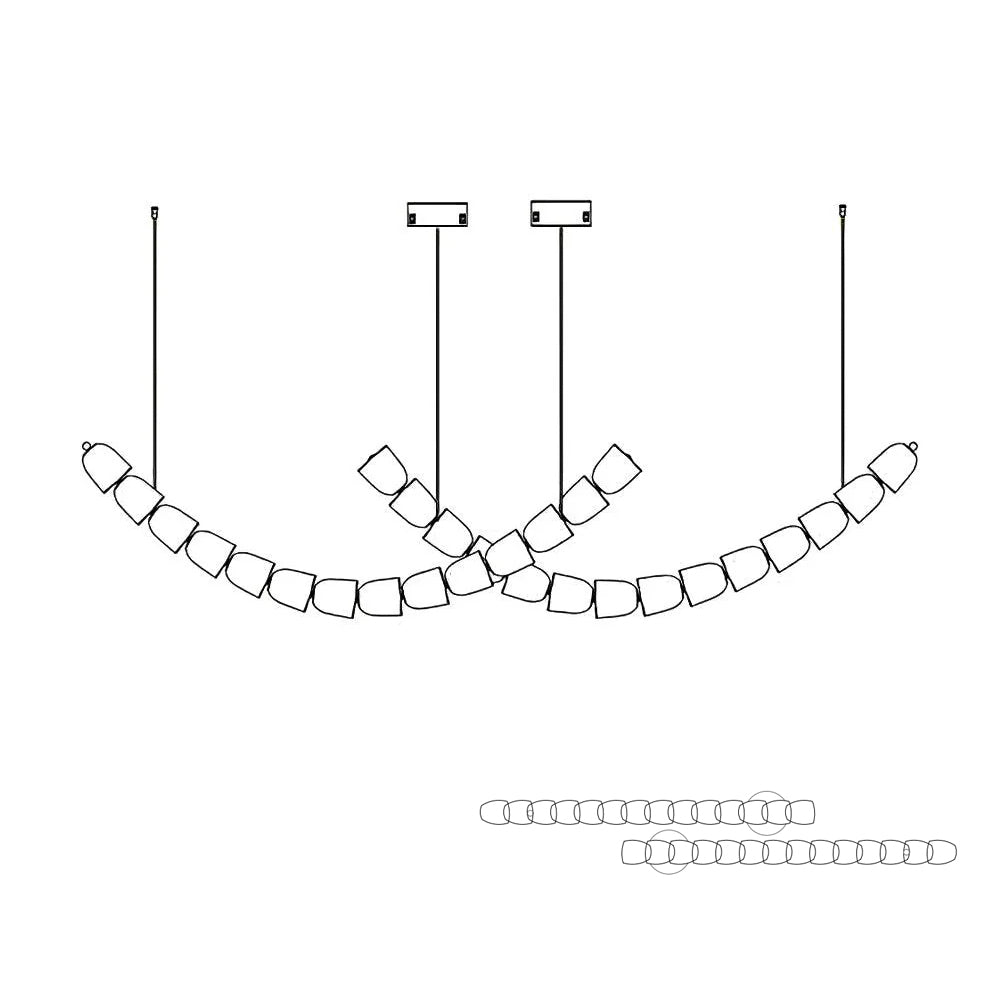 Cud Chandelier Chrome Interlacing Crystal Lines-Neutral Decor