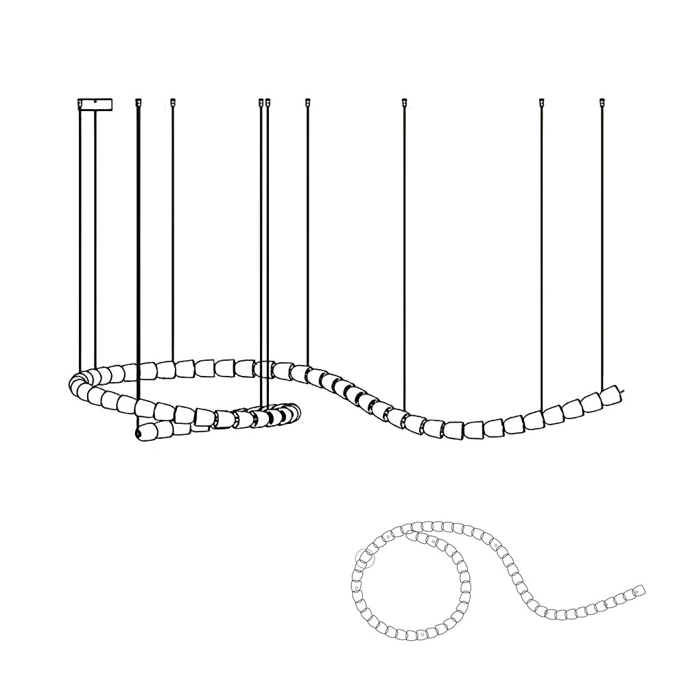 Cud Chandelier Chrome Interlacing Crystal Lines-Neutral Decor