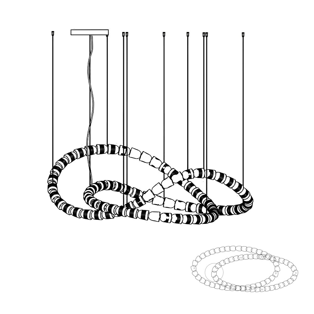 Cud Chandelier Chrome Interlacing Crystal Lines-Neutral Decor