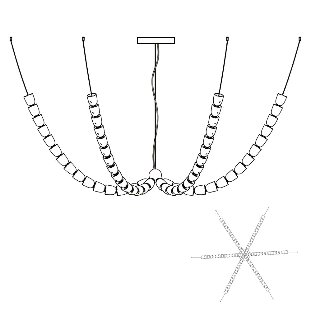 Cud Chandelier Chrome Interlacing Crystal Lines-Neutral Decor