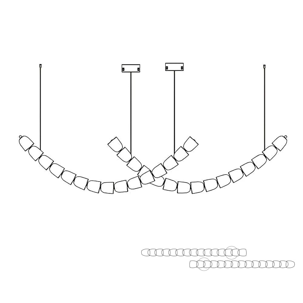 Cud Chandelier Chrome Interlacing Crystal Lines-Neutral Decor