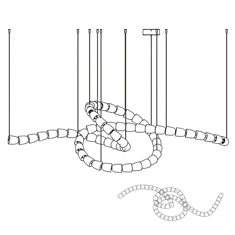 Cud Chandelier Chrome Interlacing Crystal Lines-Neutral Decor