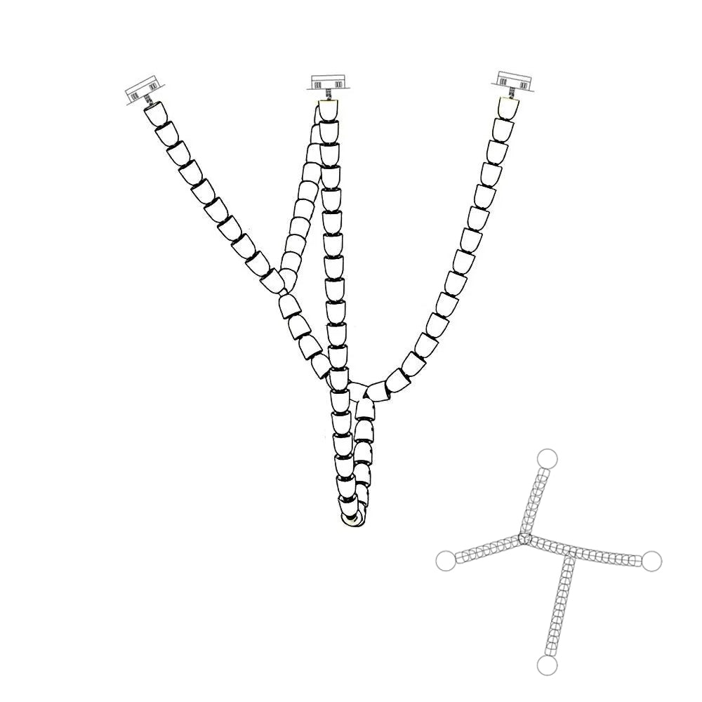 Cud Chandelier Chrome Interlacing Crystal Lines-Neutral Decor