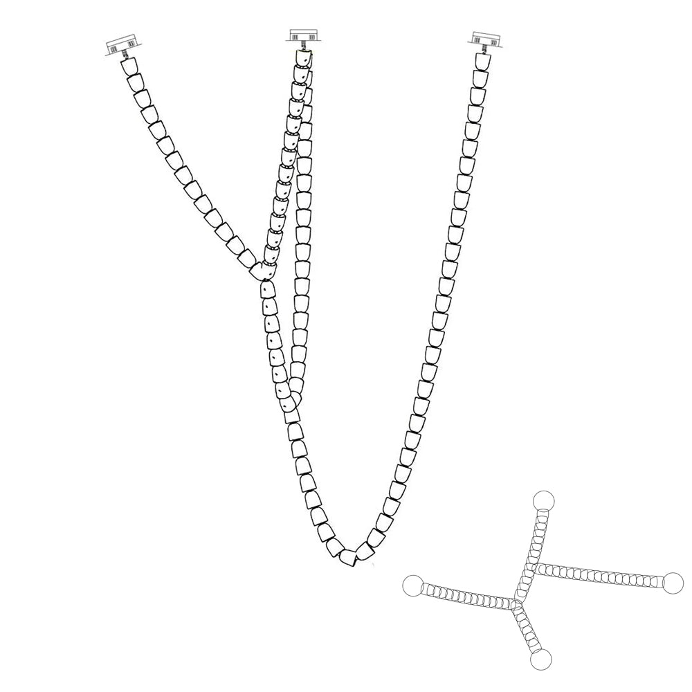 Cud Chandelier Chrome Interlacing Crystal Lines-Neutral Decor