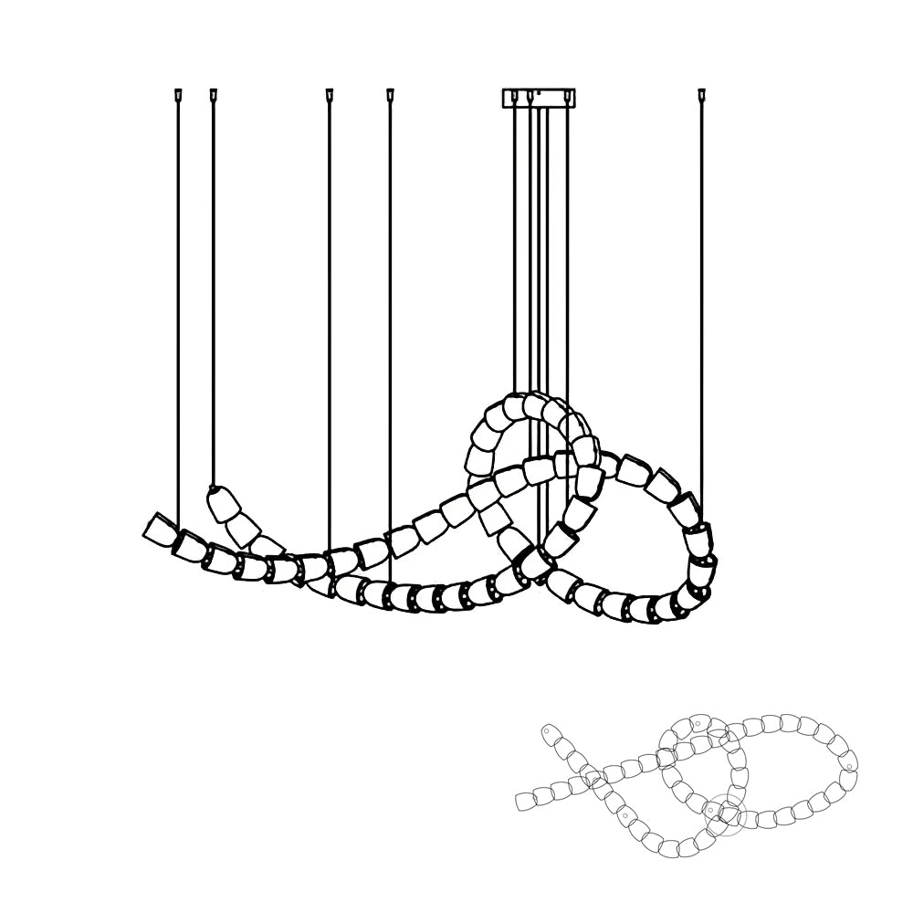 Cud Chandelier Chrome Interlacing Crystal Lines-Neutral Decor