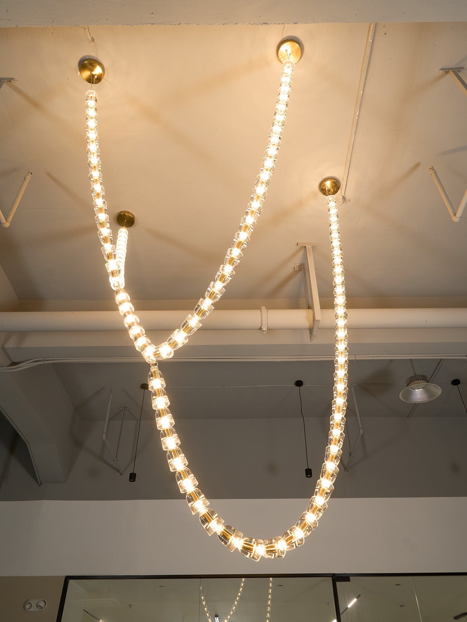 Daelen Chandelier Crystal Gold LED 3-Line-Neutral Decor