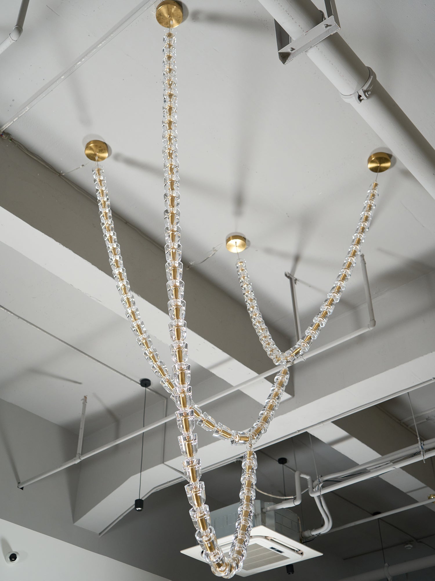 Daelen Chandelier Crystal Gold LED 3-Line-Neutral Decor